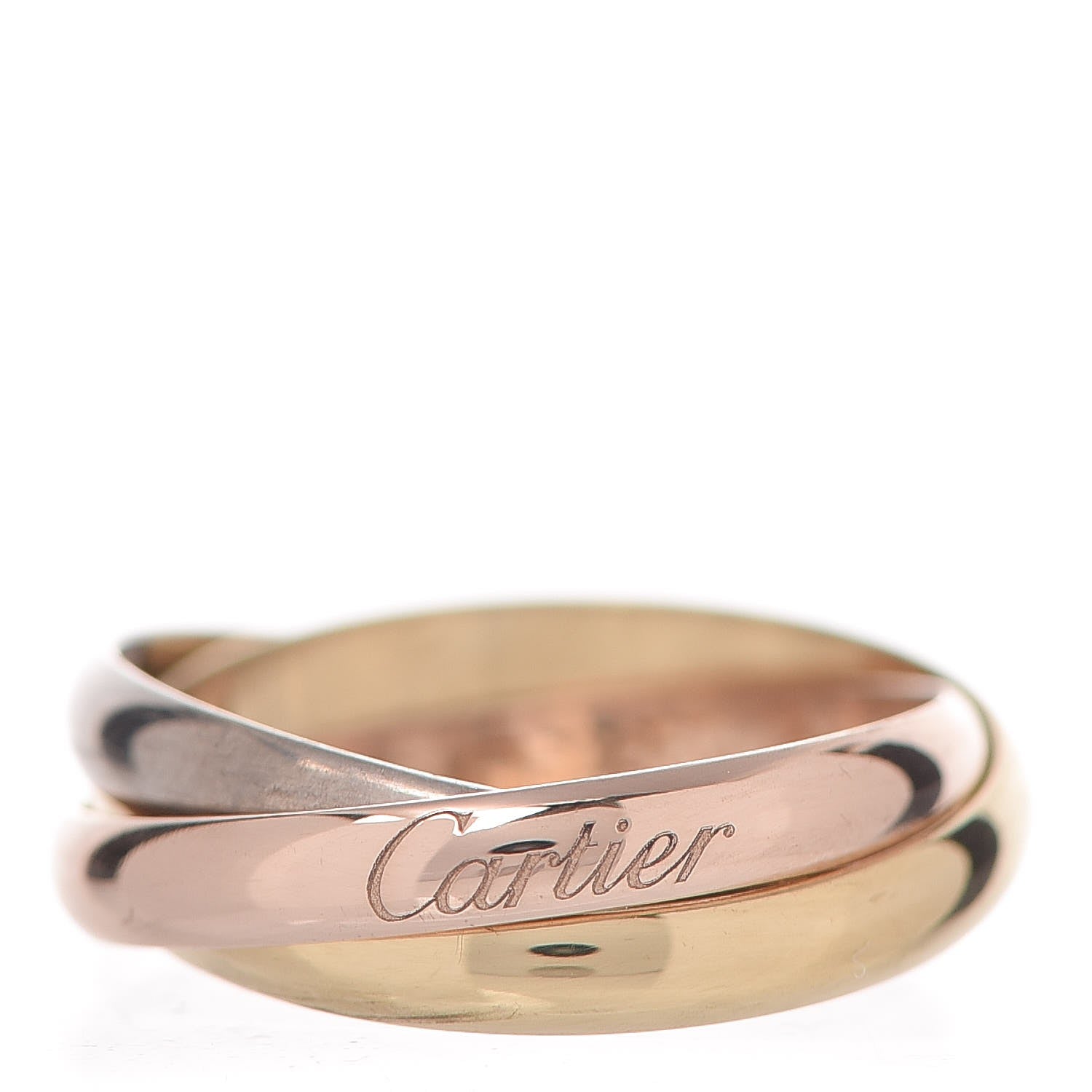 Cartier 18K Pink Yellow White Gold Small Trinity Ring 53 6.25 1 of 5