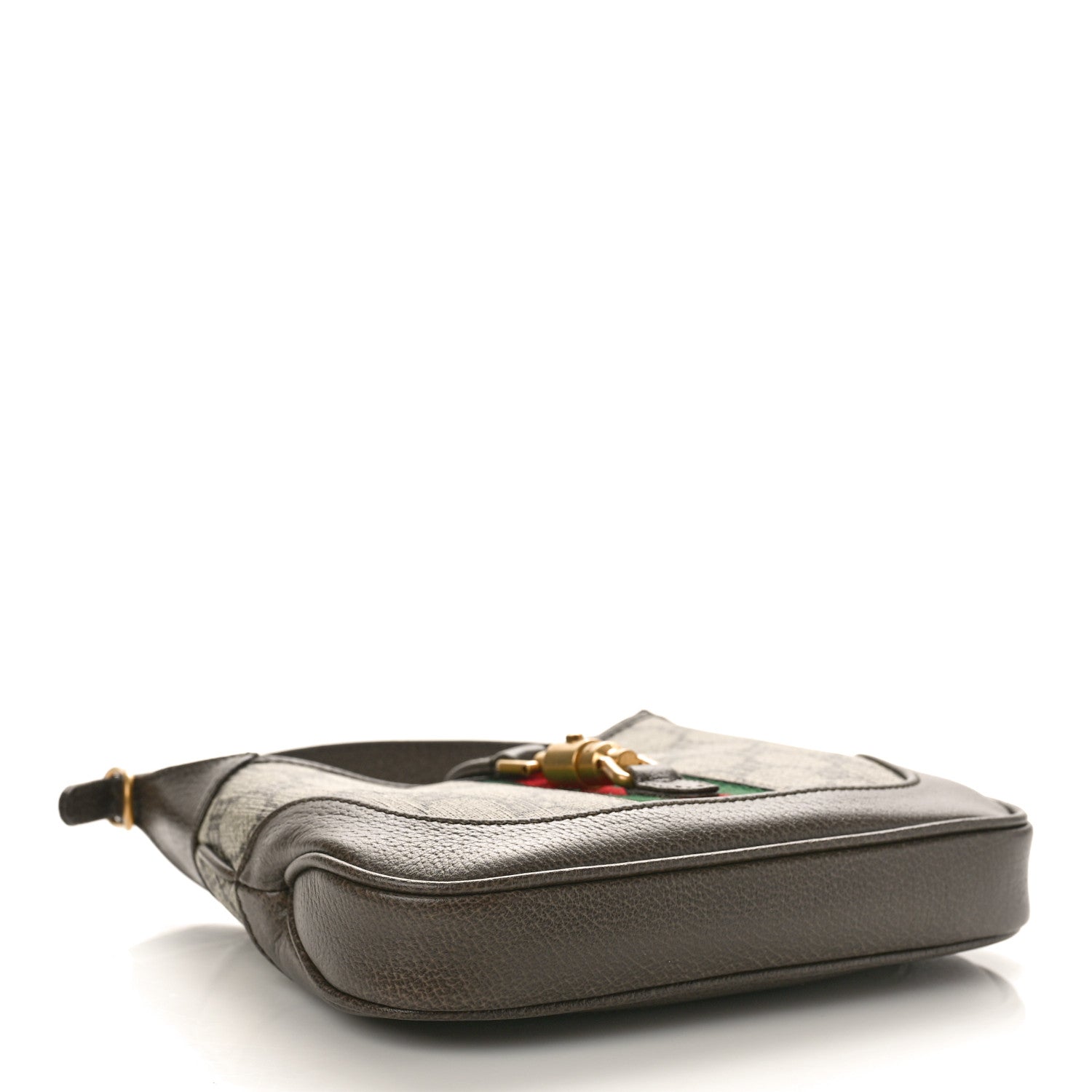 Gucci X BALENCIAGA BB Supreme Monogram Calfskin Web Mini Jackie 1961 Hobo Beige Ebony 4 of 8