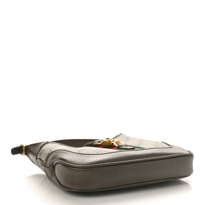 Gucci X BALENCIAGA BB Supreme Monogram Calfskin Web Mini Jackie 1961 Hobo Beige Ebony 4 of 8