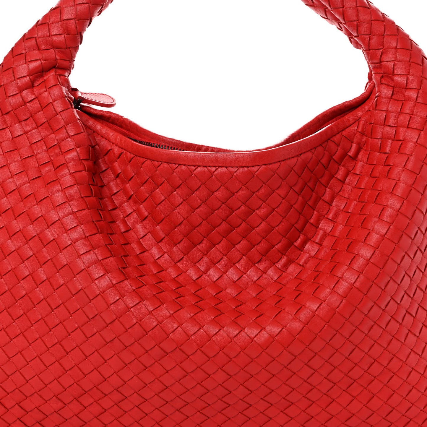 Nappa Intrecciato Large Veneta Hobo Red