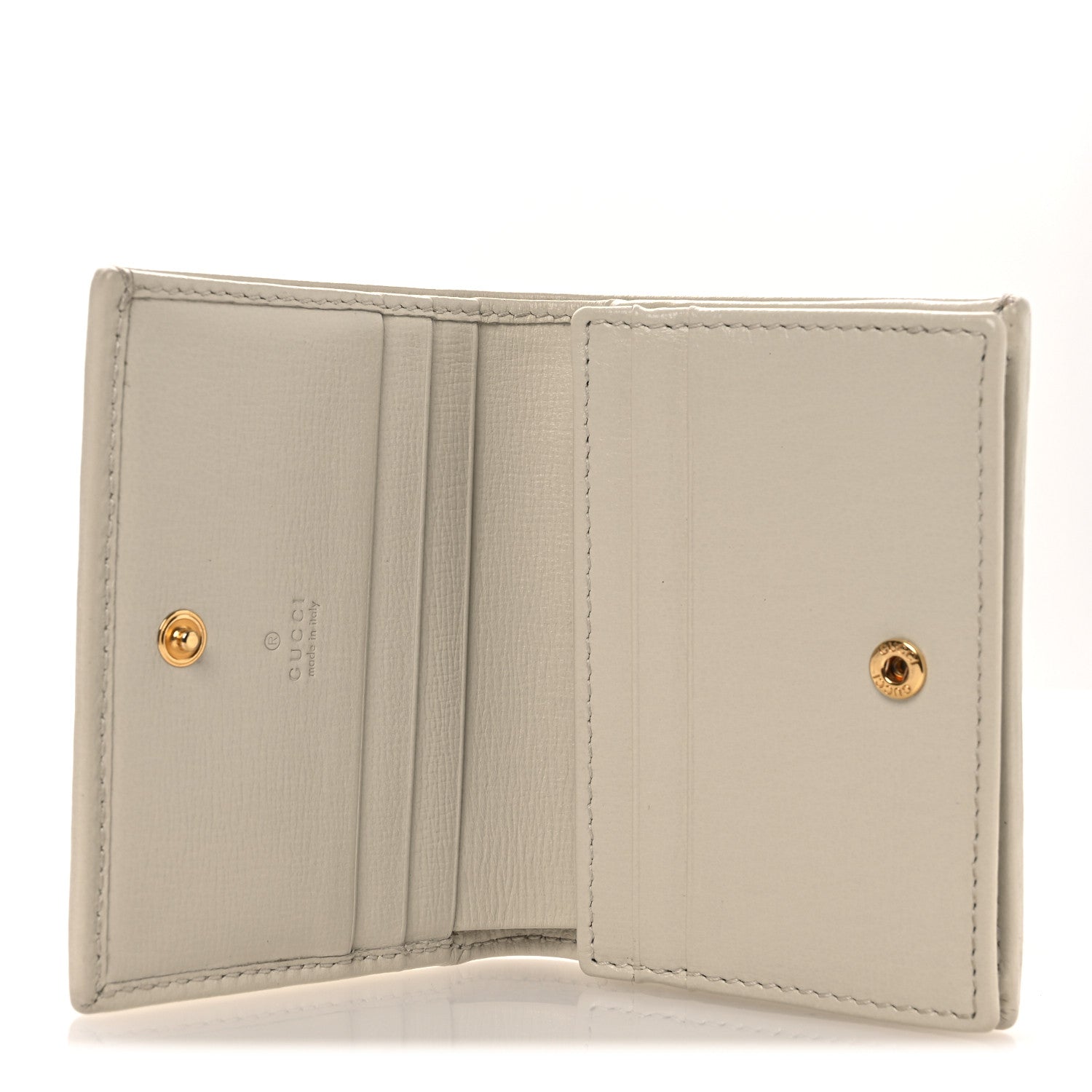 Gucci GG Supreme Monogram Azalea Calfskin Horsebit 1955 Card Case Wallet Beige Ebony Mystic White 5 of 10