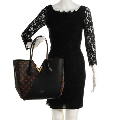 Louis Vuitton Calfskin Monogram Kimono Tote Black 2 of 8