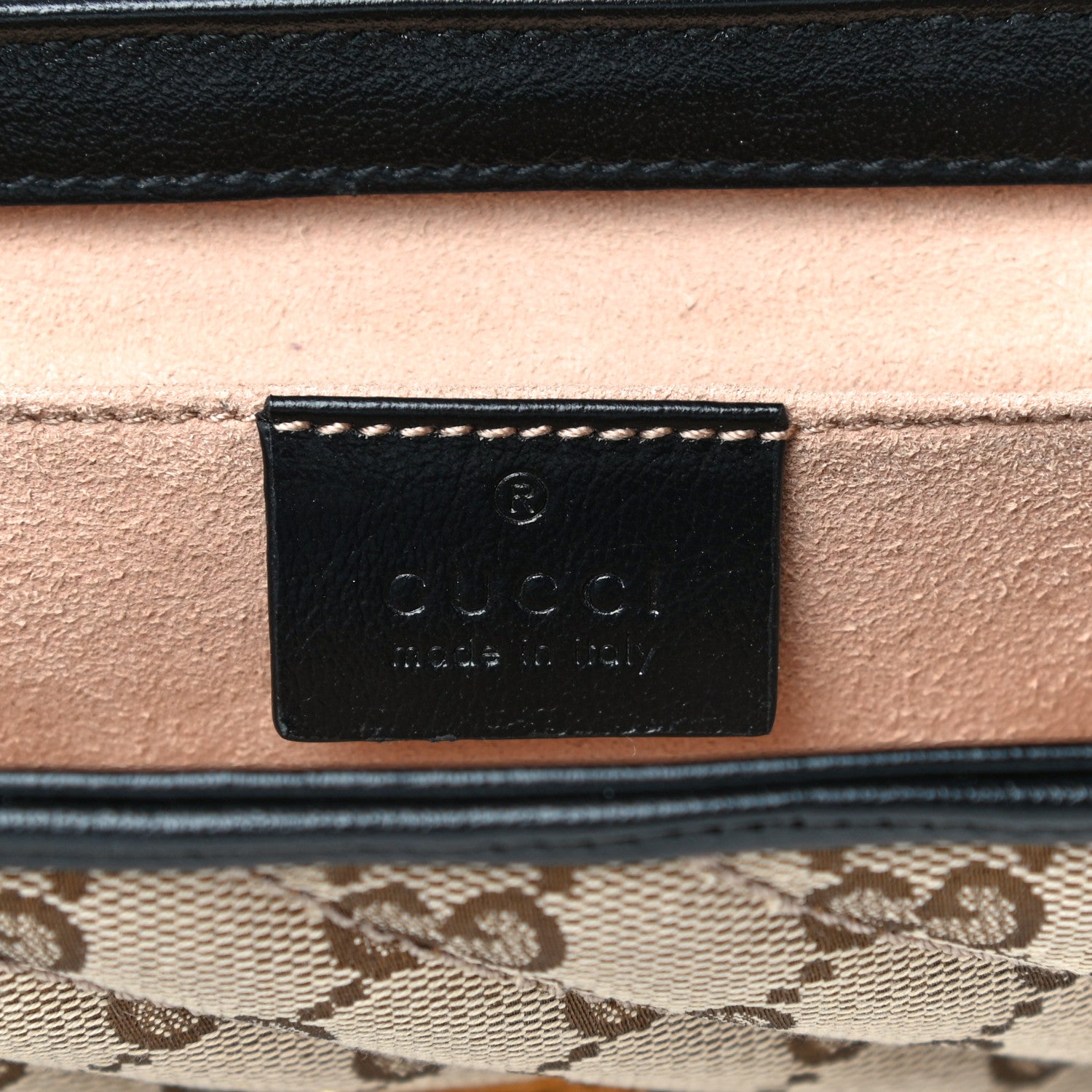 Gucci Monogram Matelasse Diagonal Mini GG Marmont Shoulder Bag Beige Black 6 of 15