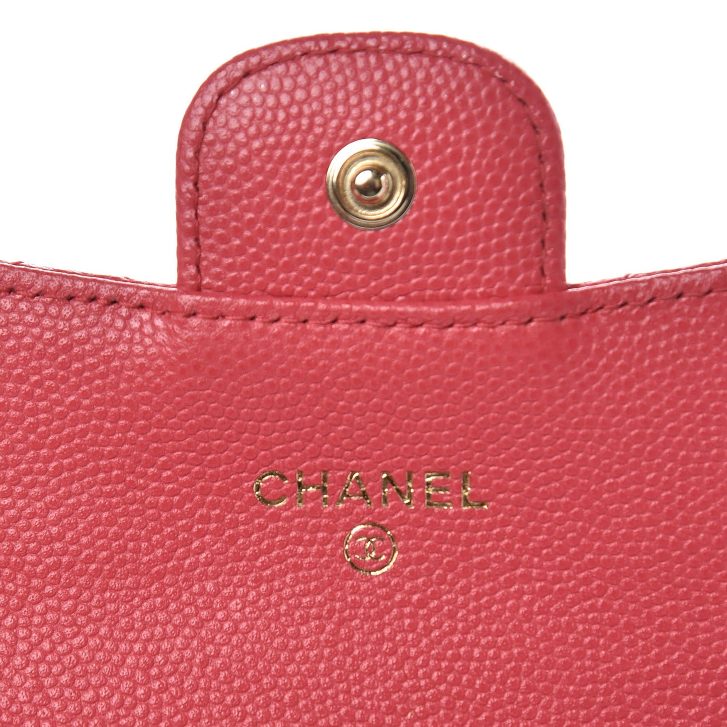 Caviar Quilted Card Holder Dark Pink