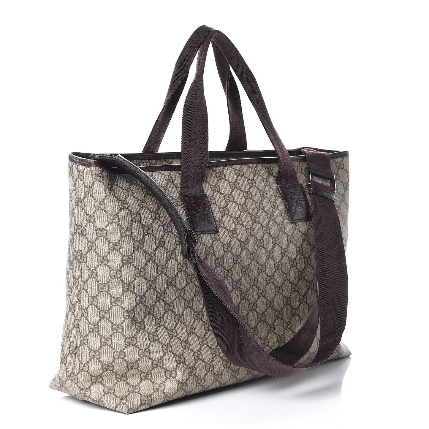 GG Plus Monogram Travel Bag Dark Brown