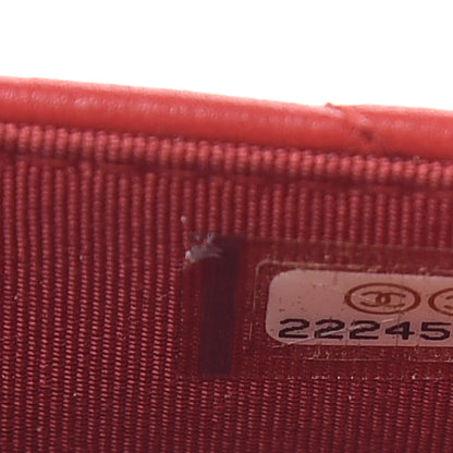 Chanel Lambskin Quilted Boy Wallet On Chain WOC Red 10 of 12