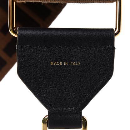 Fendi Ribbon Vitello Seta FF 1974 Adjustable Strap You Fango Marrone Black 4 of 5