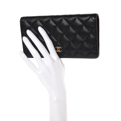 Chanel Caviar Quilted Yen Wallet Black 2 of 10