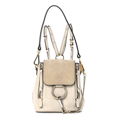 Chloe Suede Calfskin Mini Faye Backpack Off White 1 of 18