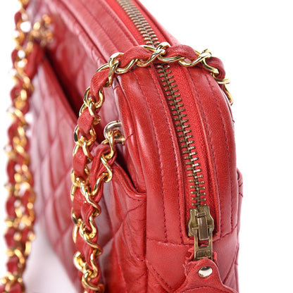 Chanel Lambskin Quilted Camera Case Red 11 of 17
