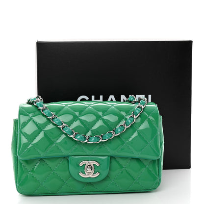 Chanel Patent Calfskin Quilted Mini Rectangular Flap Green 11 of 11