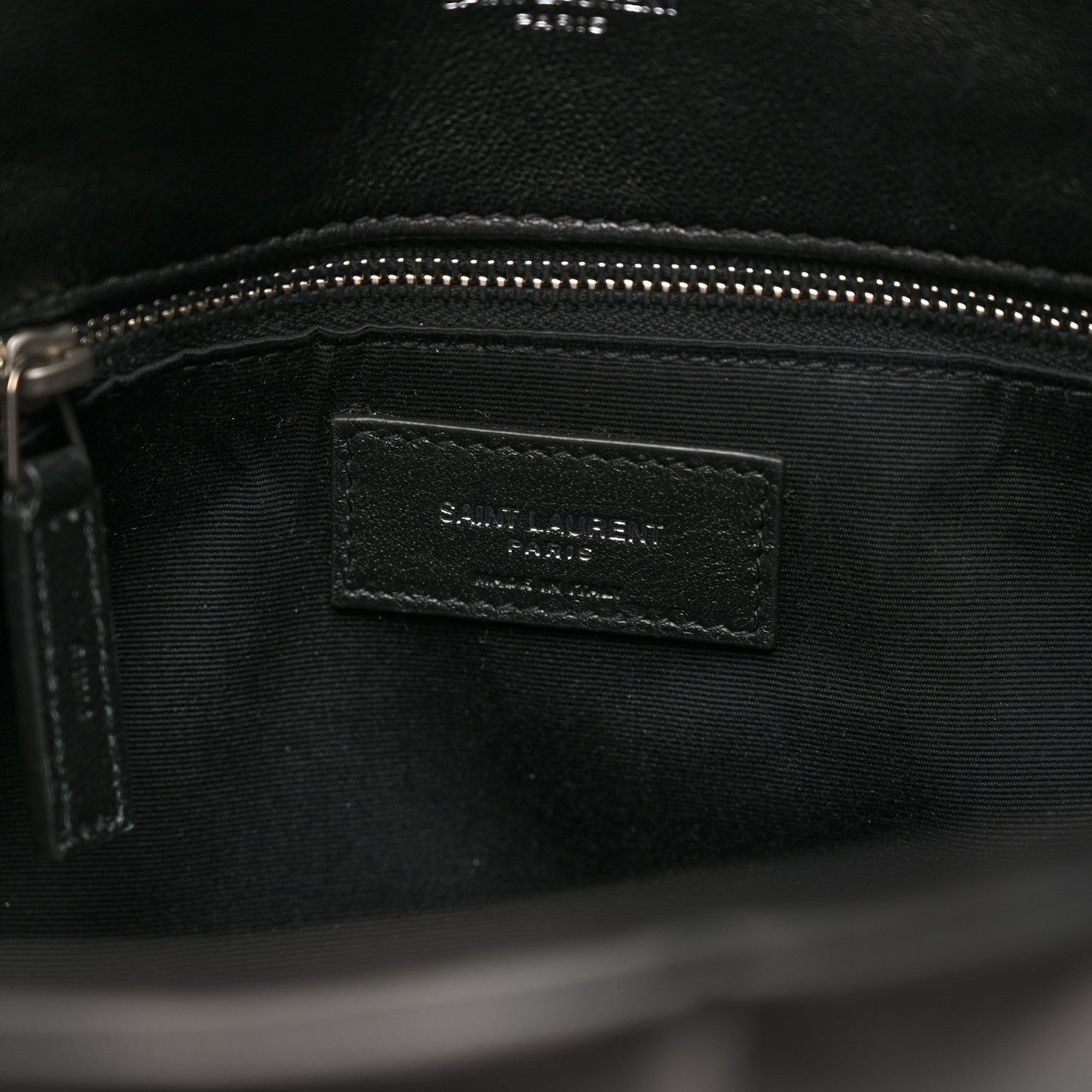 Saint Laurent Lambskin Quilted Medium Loulou Puffer Monogram Chain Satchel Black 7 of 11