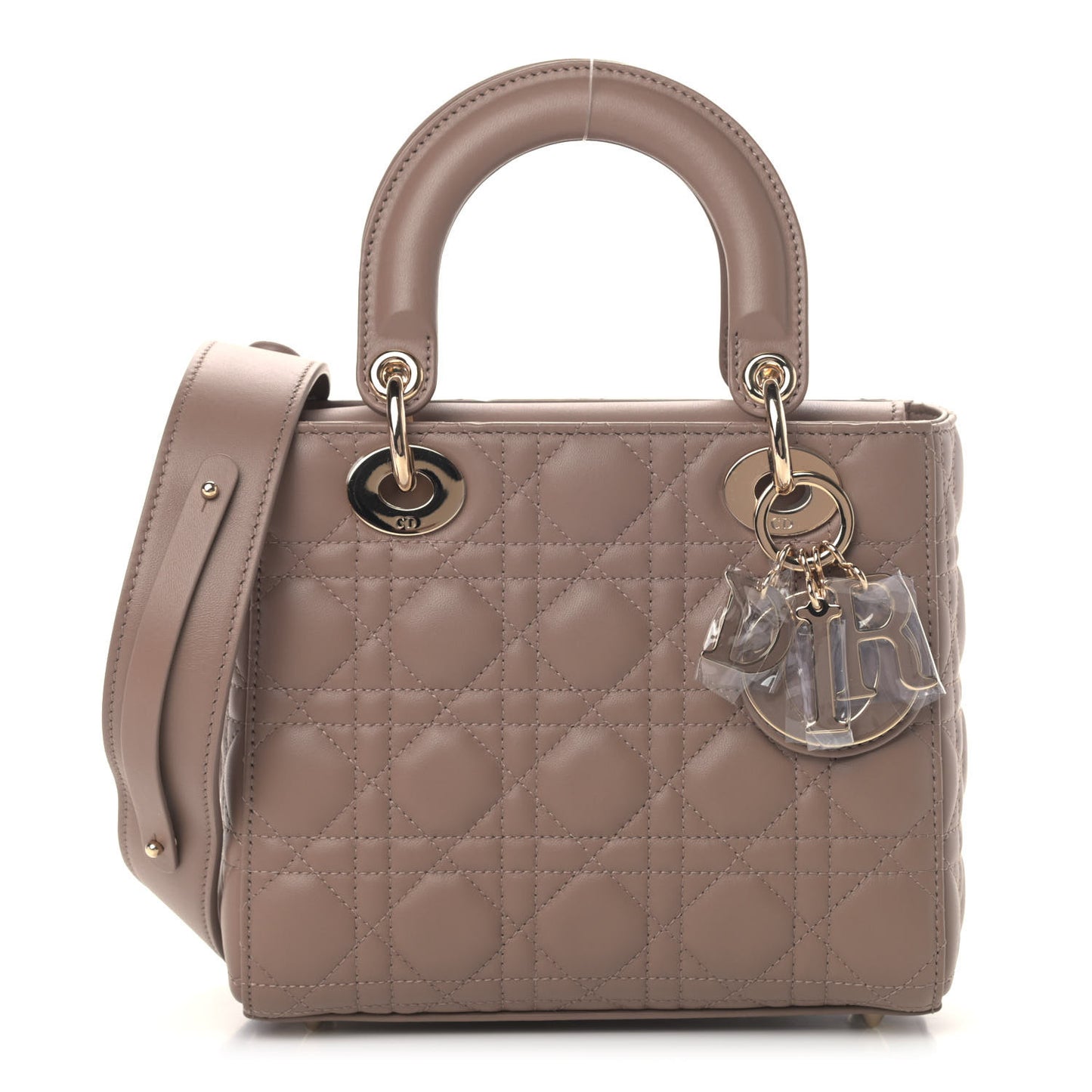 Lambskin Cannage Small My ABCDior Lady Dior Warm Taupe