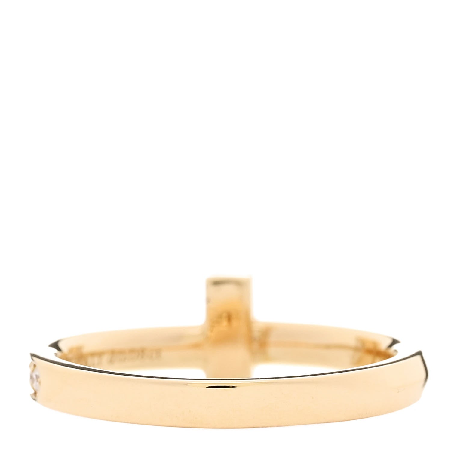 Tiffany 18K Yellow Gold Diamond T T1 Ring 52 6 3 of 5
