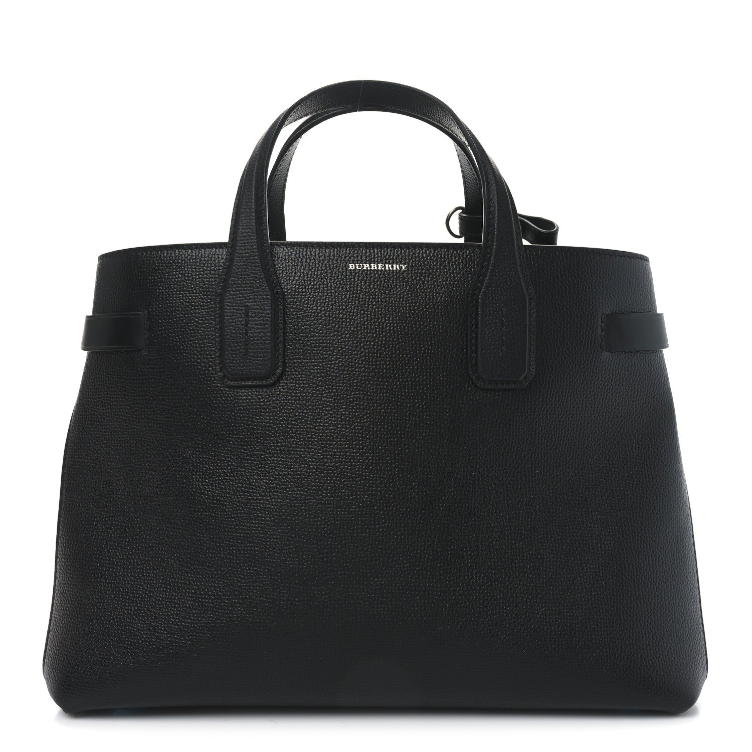 Burberry Derby Calfskin Medium Banner Tote Black 1 of 10