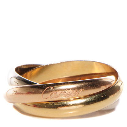Cartier 18K Pink Yellow White Gold Small Trinity Ring 59 8.75 1 of 5