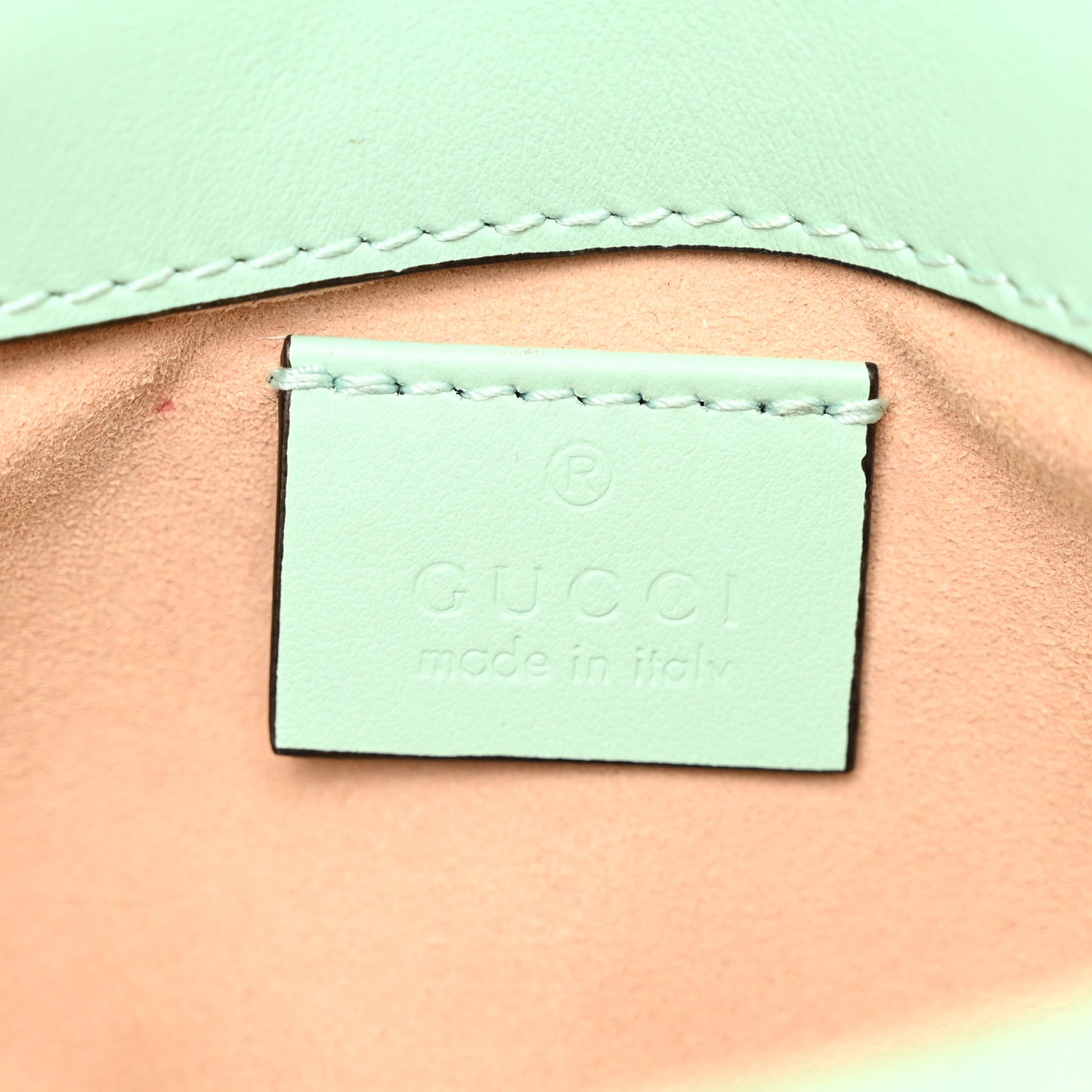 Calfskin Matelasse Super Mini GG Marmont Shoulder Bag Water Green