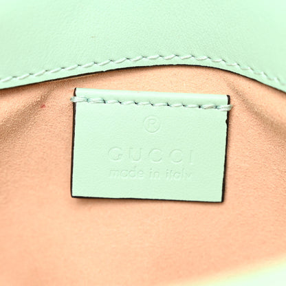 Gucci Calfskin Matelasse Super Mini GG Marmont Shoulder Bag Water Green 6 of 12
