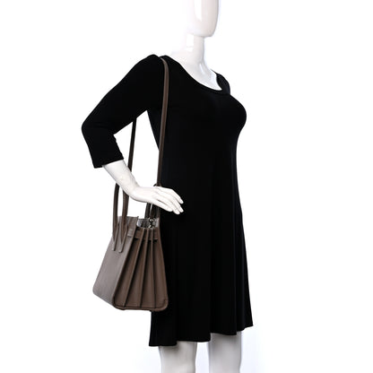Saint Laurent Grained Calfskin Topstitch Small Classic Sac De Jour Taupe 2 of 22