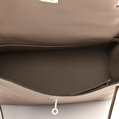 Hermes Taurillon Clemence Kelly Retourne 32 Gris Tourterelle 5 of 14