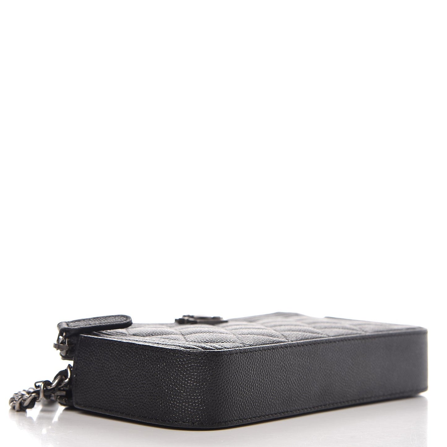 Caviar Quilted Small Boy Clutch With Chain Black