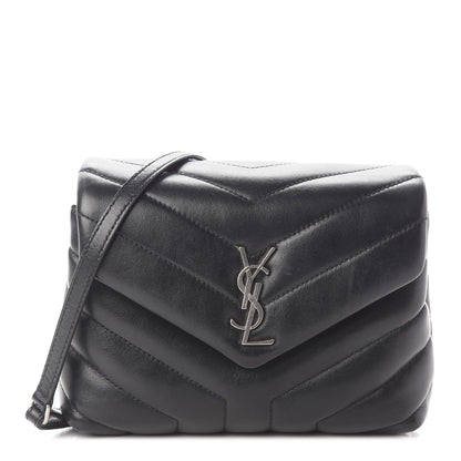 Saint Laurent Calfskin Y Quilted Monogram Toy Loulou Crossbody Bag Black 1 of 10
