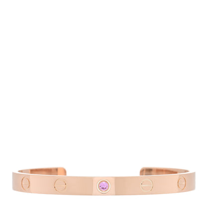 Cartier 18K Pink Gold Pink Sapphire LOVE Cuff Bracelet 17 1 of 3
