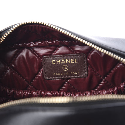 Chanel Lambskin Quilted Medium Curvy Pouch Cosmetic Case Black 5 of 9