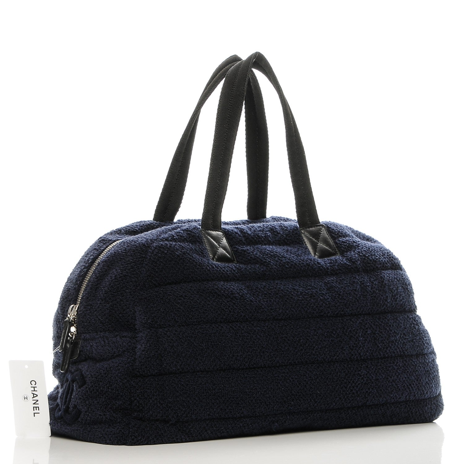 Chanel Terry Cotton Beach Bowler Bag Blue 3 of 7