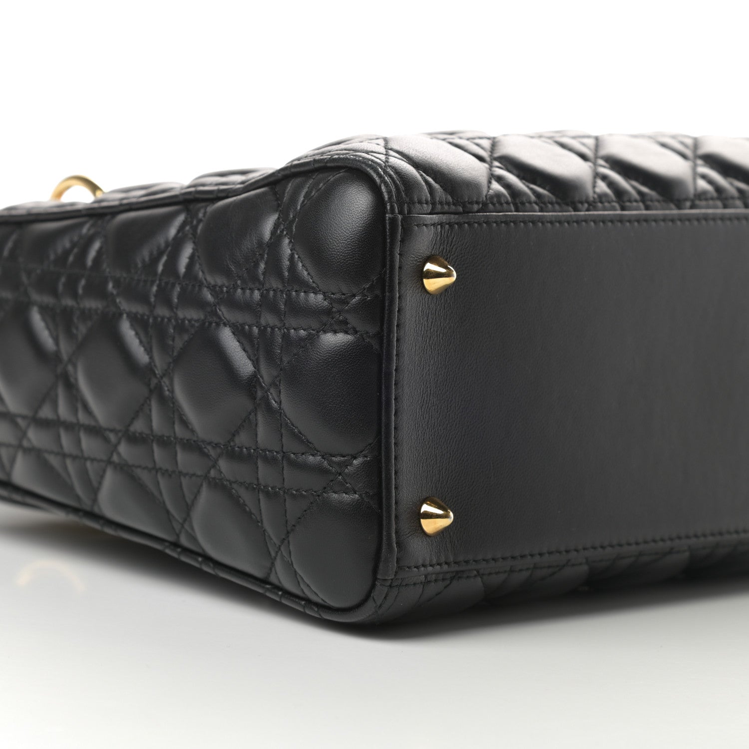 Christian Dior Lambskin Cannage Medium Lady Dior Black 9 of 11