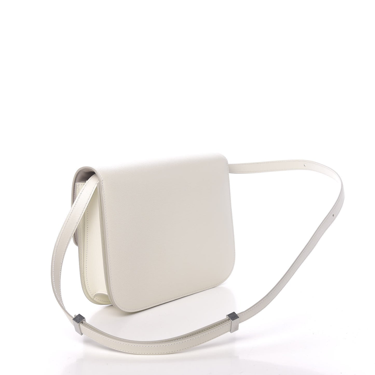 Liege Calfskin Medium Classic Box Flap Bag White