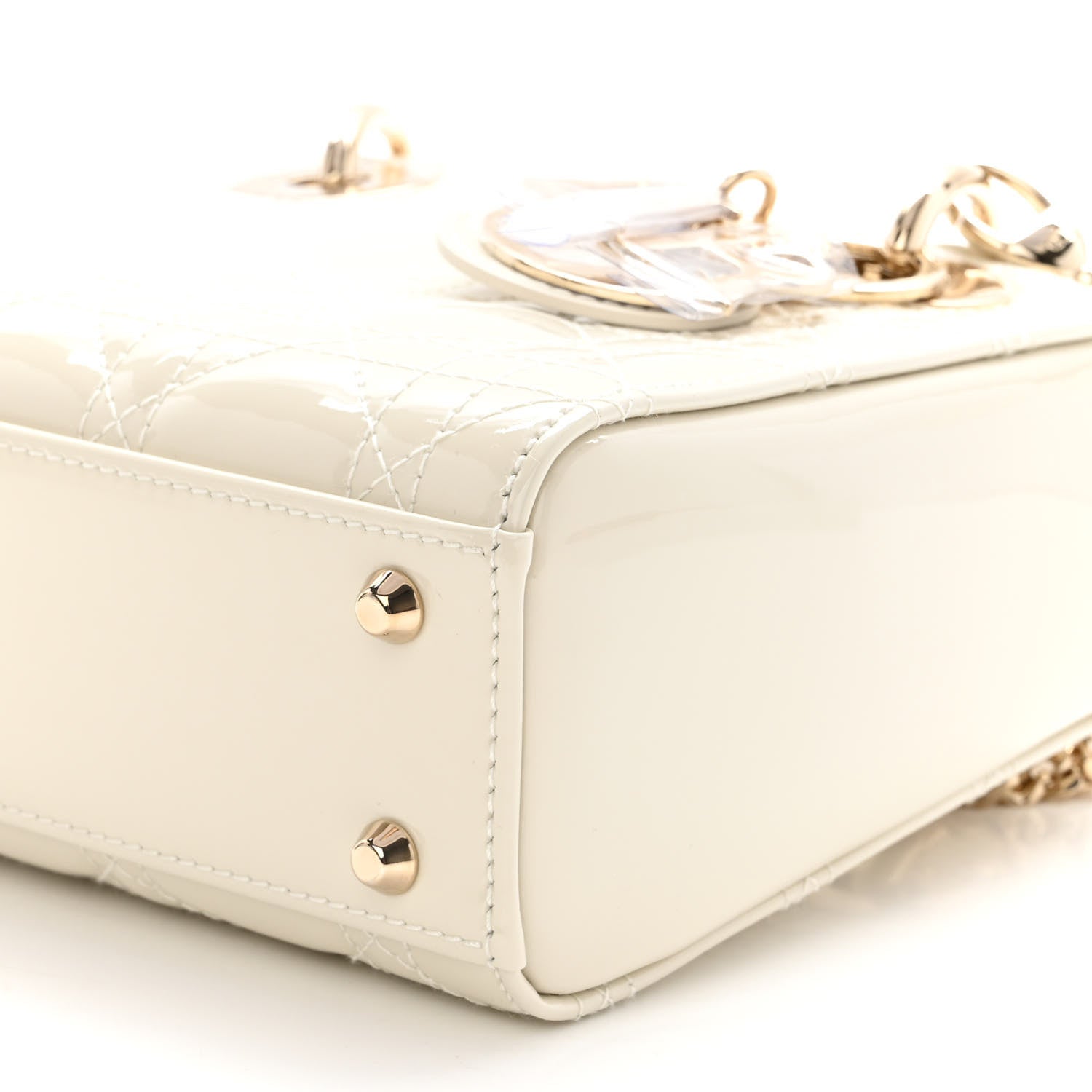 Christian Dior Patent Cannage Mini Lady Dior Ivory 9 of 9
