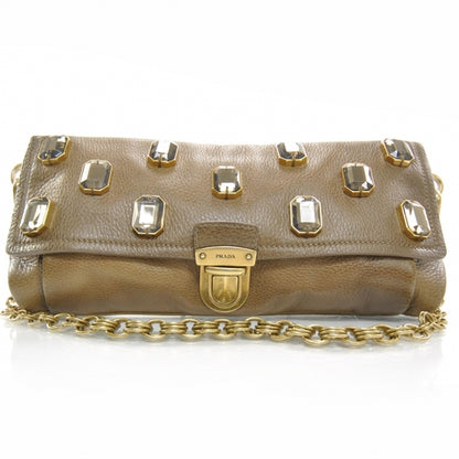 Prada Cervo Pietre Jeweled Shoulder Bag Cammello Sfumato 1 of 9