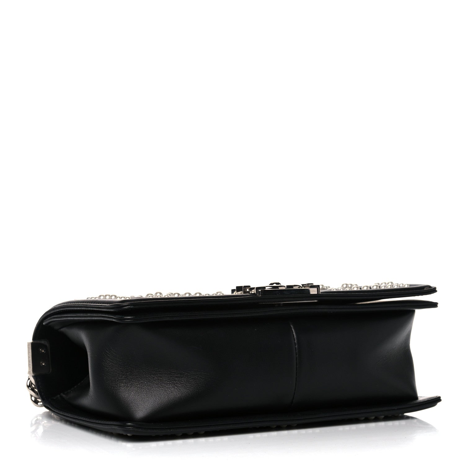 Chanel Calfskin Pearl Chevron Medium Boy Flap Black 4 of 18