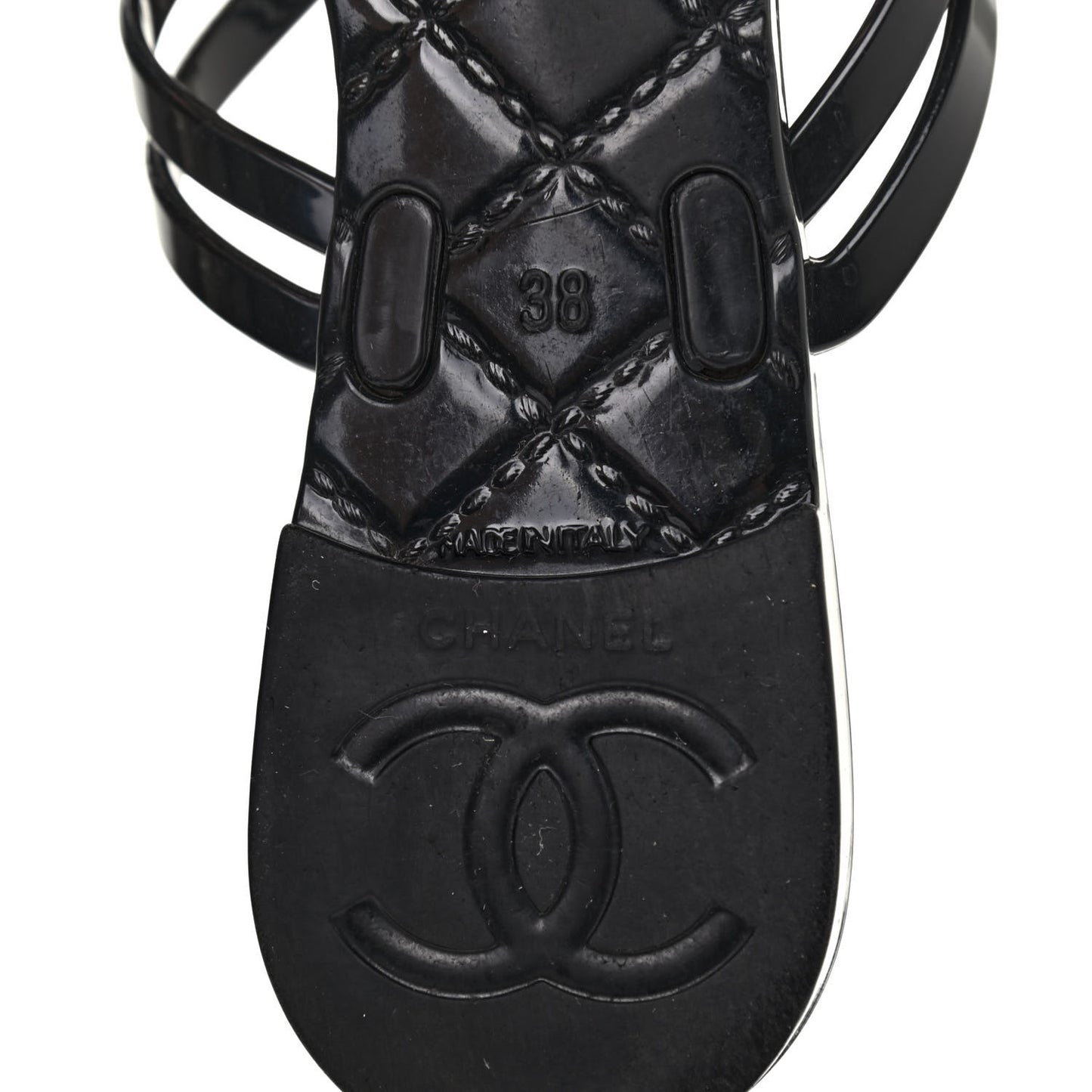 Jelly Camellia Thong Sandals 38 Black Ivory