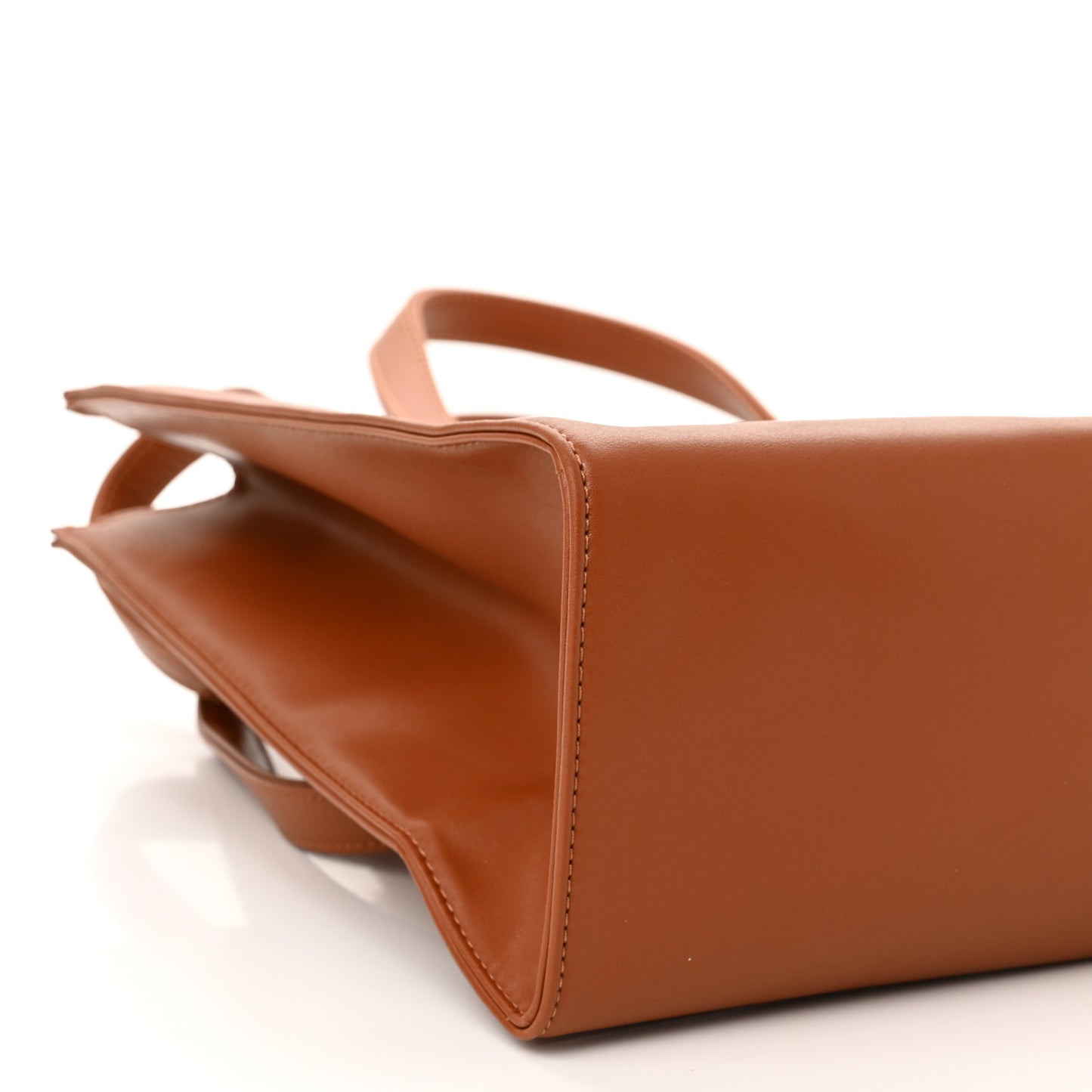 Vegan Leather Medium Shopping Bag Tan