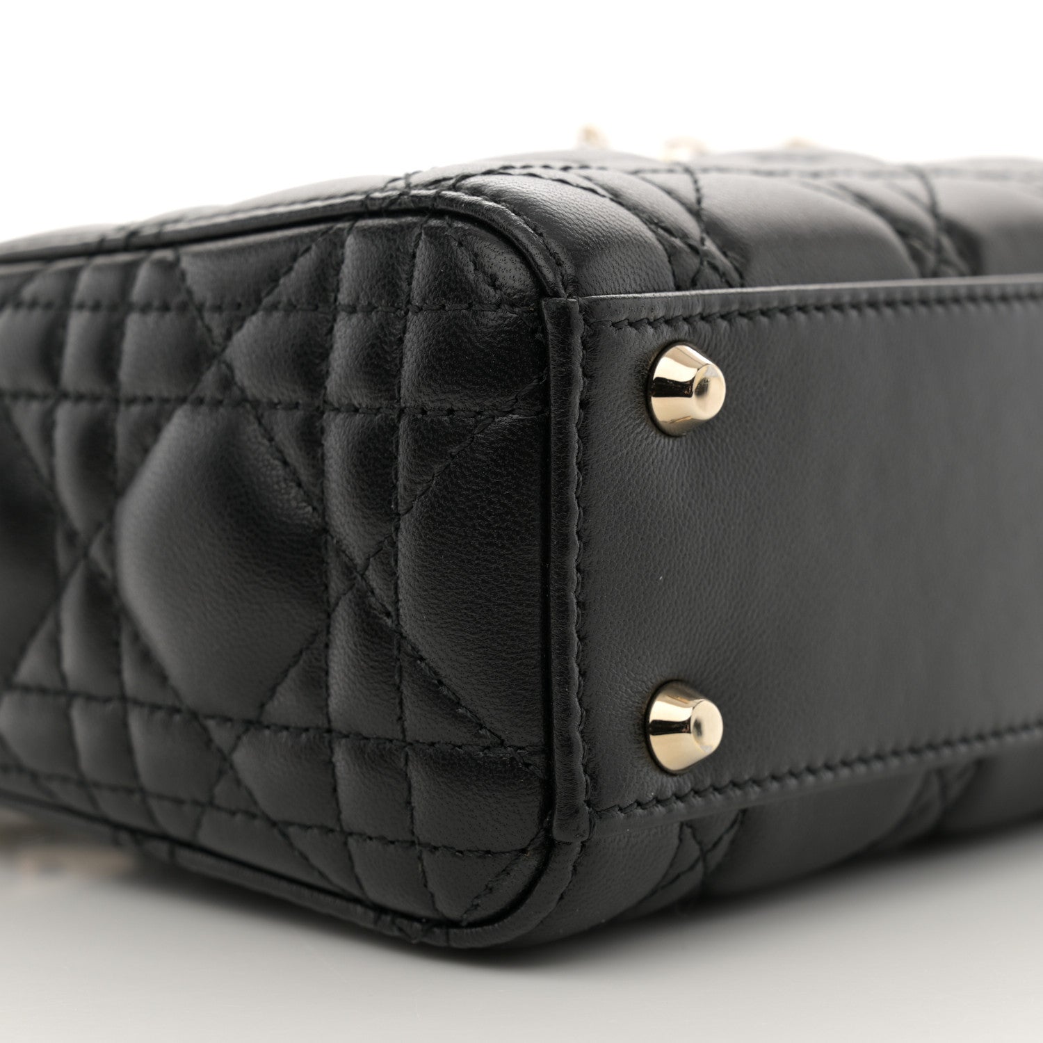 Christian Dior Lambskin Cannage Mini Lady Dior Black 9 of 10