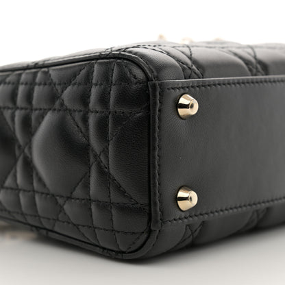 Christian Dior Lambskin Cannage Mini Lady Dior Black 9 of 10