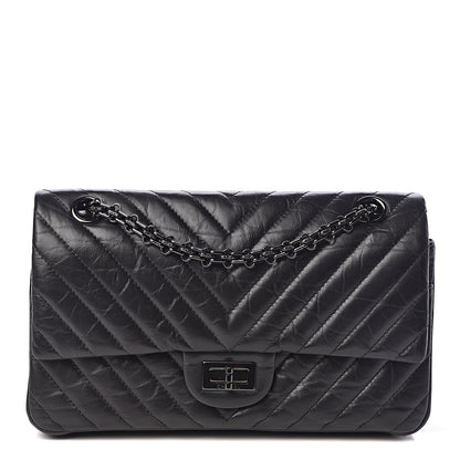 Chanel Aged Calfskin Chevron Quilted 2.55 Reissue 225 Flap So Black 1 of 11