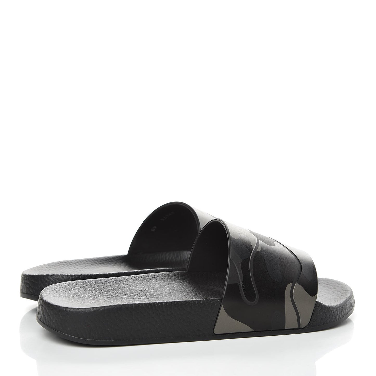Rubber Camo Slide Sandals 40 Black