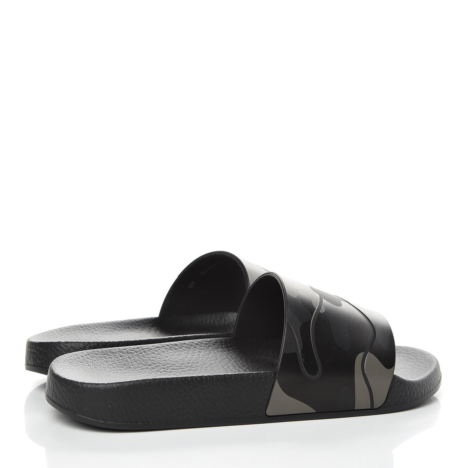 Valentino Garavani Rubber Camo Slide Sandals 40 Black 4 of 8