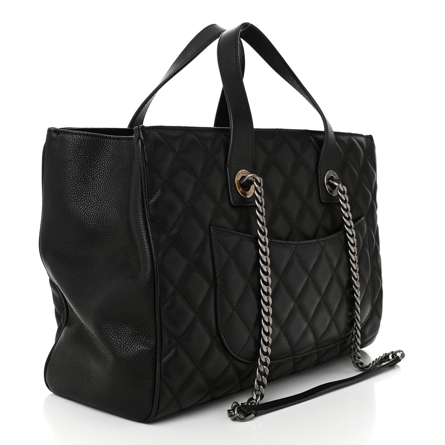 Chanel Caviar Quilted Large Casual Pocket Tote Black 3 of 11