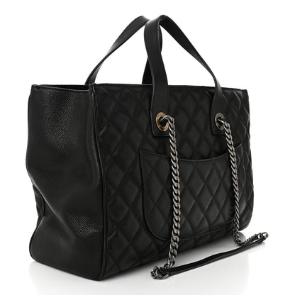 Chanel Caviar Quilted Large Casual Pocket Tote Black 3 of 11