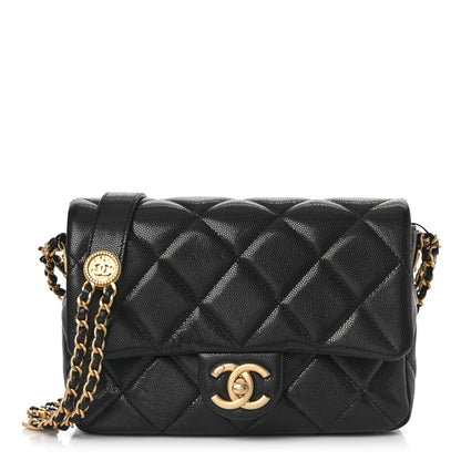 Chanel Caviar Quilted Small Twist Your Buttons Flap Black 1 of 10