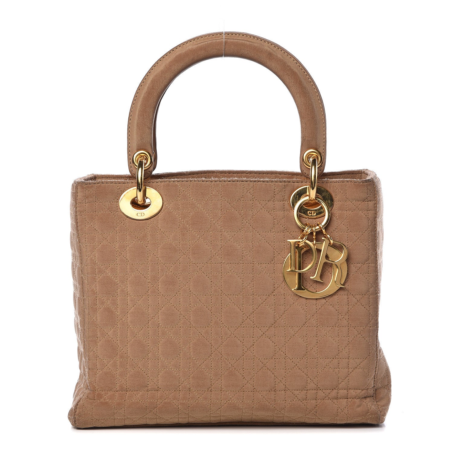 Christian Dior Nylon Cannage Medium Lady Dior Beige 1 of 21