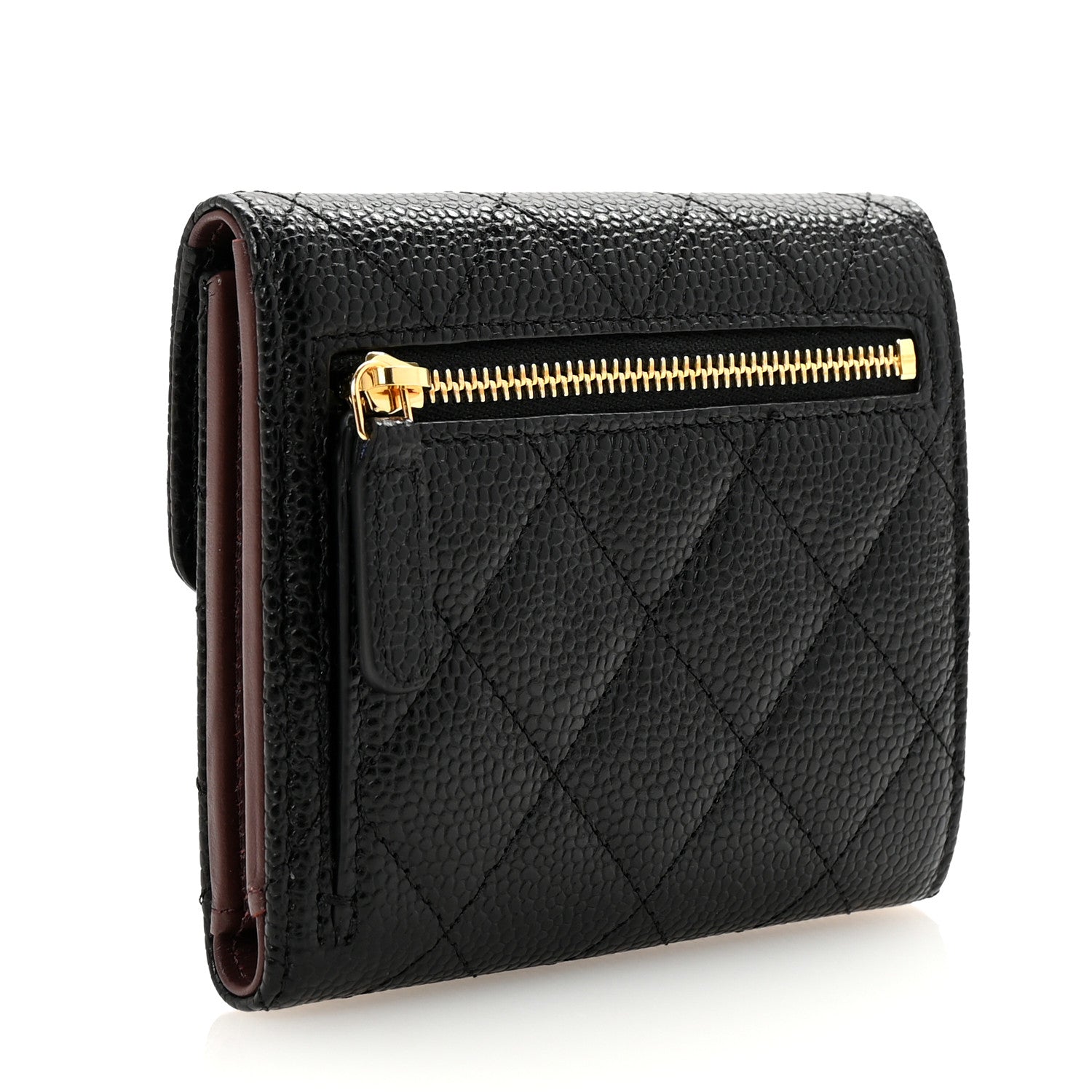 Chanel Caviar Quilted Compact Flap Wallet Black 3 of 9