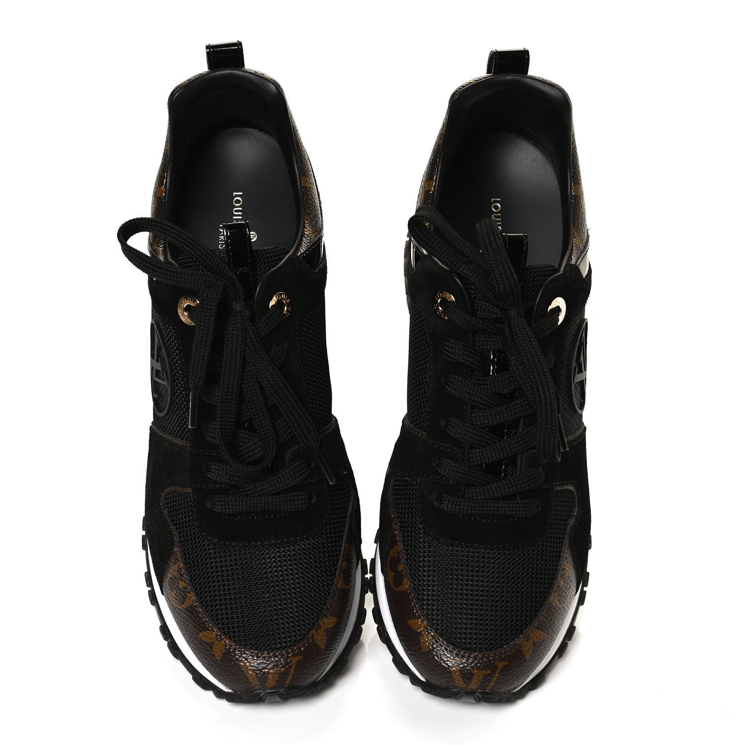 Louis Vuitton Suede Monogram Run Away Sneakers 37.5 Black 5 of 10
