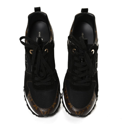 Louis Vuitton Suede Monogram Run Away Sneakers 37.5 Black 5 of 10