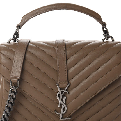 Saint Laurent Sheepskin Matelasse Chevron Monogram Medium College Bag Fard 12 of 12