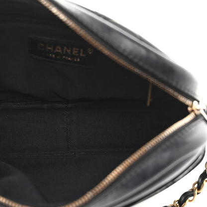 Chanel Lambskin Quilted Medium Buckle Camera Case Bag Black 5 of 10